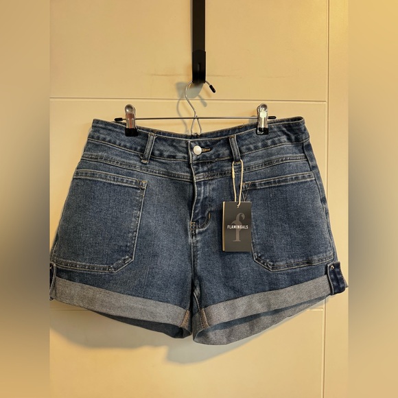 Women's Blue Denim Shorts - Picture 1 of 4